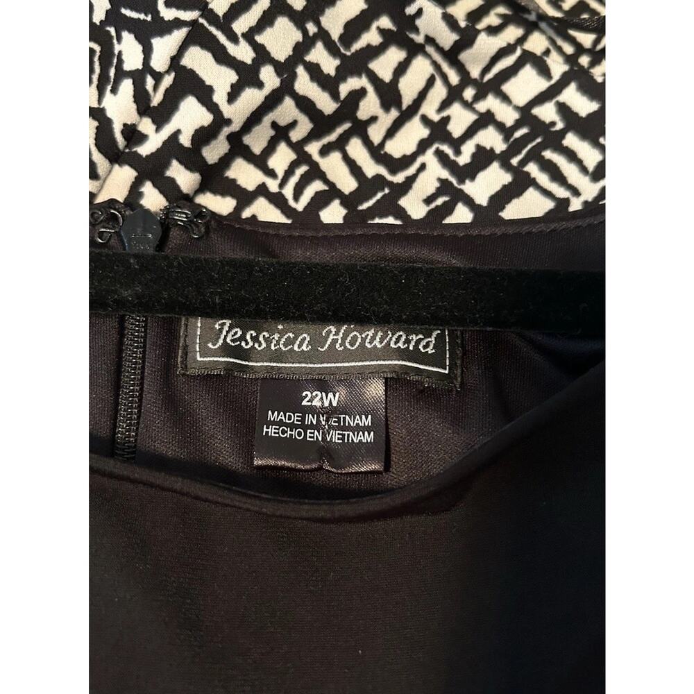 Jessica Howard Two Piece Black & White Maxi Dress 22W - Picture 8 of 14